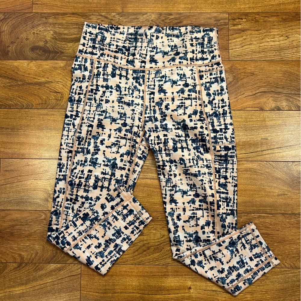 Sweaty Betty Super Sculpt 7/8 Leggings XL Abstract Print High Rise Compression